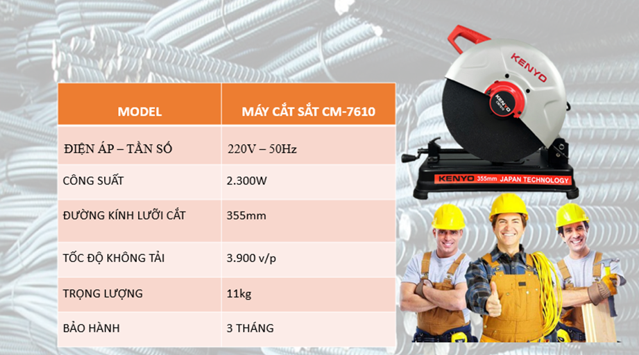 THông số kỹ thuật máy cắt sắt CM-7610